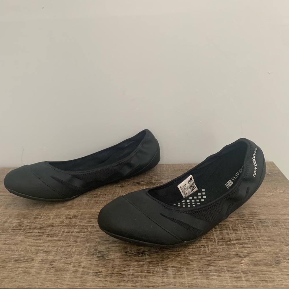 Women’s 10 NEW BALANCE Black FLIP DUO Slip On Comfort Flats Shoes WL128BK EXC